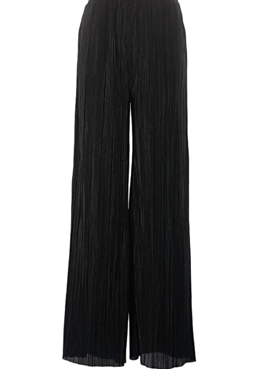 21 Saints Pants - 21 Saints Silky Black Wide Leg Pleated Pants Size L